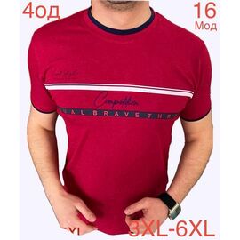 Фотография Футболка мужская ND1213-16 wine р.2XL-5XL "EMRE" недорого оптом от прямого поставщика
