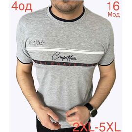 Фотография Футболка мужская ND1214-16 grey р.2XL-5XL "EMRE" недорого оптом от прямого поставщика