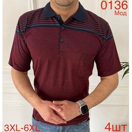 Фотография Футболка мужская ND1236-0136 wine р.3XL-6XL "EMRE" недорого оптом от прямого поставщика