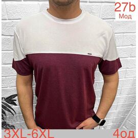 Фотография Футболка мужская ND1240-27B wine р.3XL-6XL "EMRE" недорого оптом от прямого поставщика