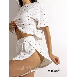 Фотография Пижама женская молодёжная р-ры S-2XL(2цв) "FLOWER" купить недорого от прямого поставщик