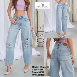 Фотография Джинсы женские 5316 l.blue р.34-42 "Jeans Style" недорого оптом от прямого поставщика