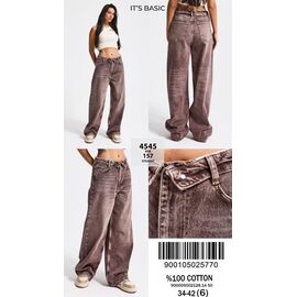 Фотография Джинсы женские 4545-4S6-157 brown р.34-42 "Jeans Style" недорого оптом от прямого поставщика