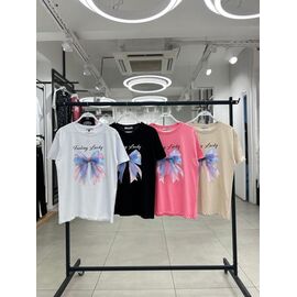 Фотография Футболка женская 7074 beige р.S-L "Karon" недорого оптом от прямого поставщика