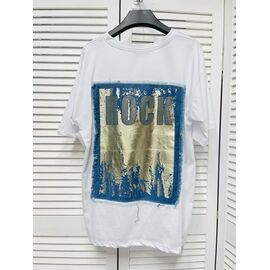 Фотография Футболка женская 7213 white-blue р.S-L "Karon" недорого оптом от прямого поставщика