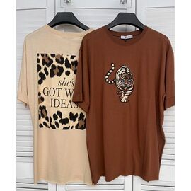 Фотография Футболка женская 7027 beige р.S-L "Karon" недорого оптом от прямого поставщика