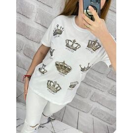 Фотография Футболка женская 4687 white р.S-L "Karon" недорого оптом от прямого поставщика