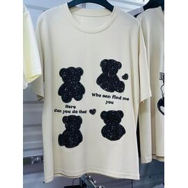 Фотография Футболка женская 8220 beige р.one size "Karon" недорого оптом от прямого поставщика