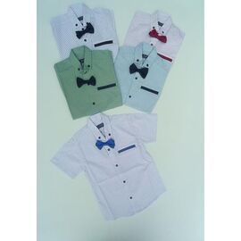 Фотография Рубашка детская лёгкая на мальчика 23-5335 white-l.blue р.104-122 "Meloria" недорого оптом от прямого поставщика