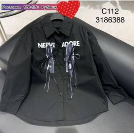 Фотография Блузка детская на девочку C112 black р.120-170 "Meloria" недорого оптом от прямого поставщика