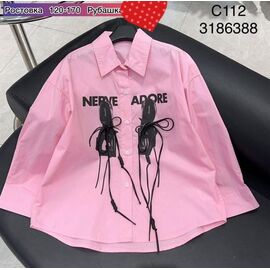 Фотография Рубашка детская на девочку C112 pink р.120-170 "Meloria" недорого оптом от прямого поставщика