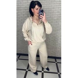Костюм спортивний жіночий теплий 032 beige р.48-56 "VALENTINA" недорого оптом від прямого постачальника