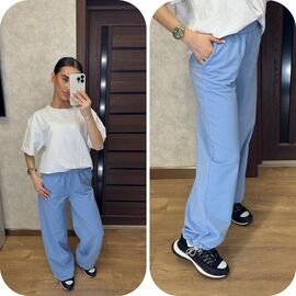 Фотография Штаны спортивные женские 219 l.blue р.42-56 "VALENTINA" недорого оптом от прямого поставщика