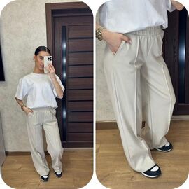 Фотография Штаны спортивные женские 244 beige р.42-48 "VALENTINA" недорого оптом от прямого поставщика