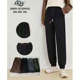 Фотография Штаны спортивные женские JXK05-2 mix велюр р.5XL-7XL "Алия" недорого оптом от прямого поставщика