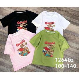 Фотография Футболка детская на девочку 126BZ white р.4-8 "Фунтик" недорого оптом от прямого поставщика