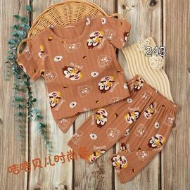 Піжама дитяча легка на дівчинку 243 brown р.2-4 "Фунтик" недорого оптом від прямого постачальника