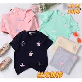 Фотография Футболка детская на девочку 2493 peach р.8-11 "Фунтик" недорого оптом от прямого поставщика