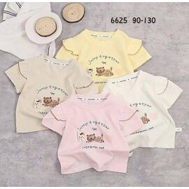 Фотография Футболка детская на девочку 6625 beige р.1-5 "Фунтик" недорого оптом от прямого поставщика