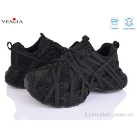 Фотография Кроссовки женские модные Весна/осень 90888 black (6 пар р.37-42) "Veagia-ADA" недорого оптом от прямого поставщика