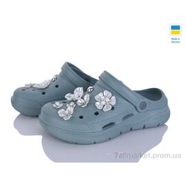 Фотография Кроксы женские летние Лето 414 грін-грей (8 пар р.37-41) "Golden Lion" недорого оптом от прямого поставщика