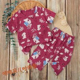 Піжама дитяча легка на дівчинку FN167 wine р.5-7 "Фунтик" недорого оптом від прямого постачальника