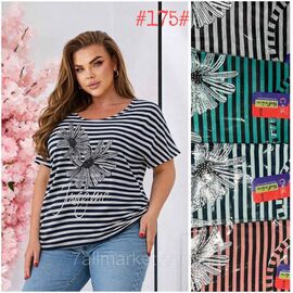 Фотография Футболка женская стильная полу-батал р -ры 3XL-5XL (микс цв) "NICOLAS" недорого от прямого поставщика