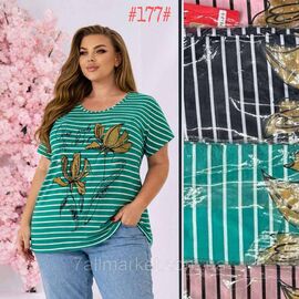 Фотография Футболка женская стильная полу-батал р -ры 3XL-5XL (микс цв) "NICOLAS" недорого от прямого поставщика