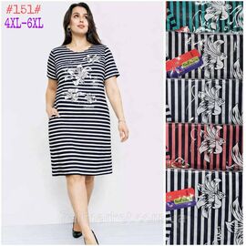 Фотография Платье домашнее женское полу-батал размеры 4XL-6XL (МИКС) "NICOLAS" недорого от прямого поставщика