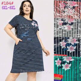 Фотография Платье домашнее женское батал размеры 6XL-8XL (МИКС) "NICOLAS" недорого от прямого поставщика