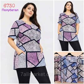 Фотография Туника женская летняя полу-батал размеры XL-6XL (4 цв) "NICOLAS" недорого от прямого поставщика