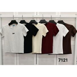 Фотография Футболка женская 7121 wine р.42-48 "LOOK" недорого оптом от прямого поставщика