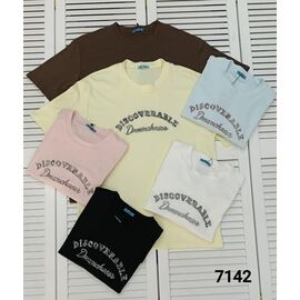 Фотография Футболка женская 7142 l.blue р.one size "LOOK" недорого оптом от прямого поставщика