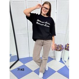 Фотография Футболка женская 7143 black р.one size "LOOK" недорого оптом от прямого поставщика