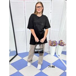 Фотография Футболка женская 7146 black р.one size "LOOK" недорого оптом от прямого поставщика