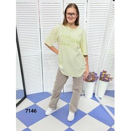 Фотография Футболка женская 7146 yellow р.one size "LOOK" недорого оптом от прямого поставщика