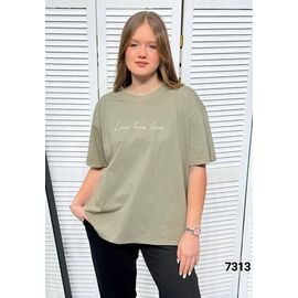 Фотография Футболка женская 7313 khaki р.46-52 "LOOK" недорого оптом от прямого поставщика
