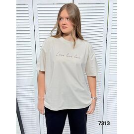 Фотография Футболка женская 7313 l.beige р.46-52 "LOOK" недорого оптом от прямого поставщика
