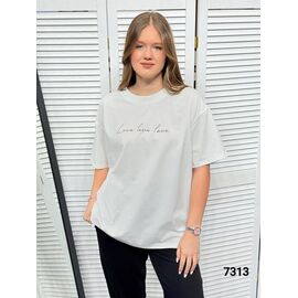 Фотография Футболка женская 7313 white р.46-52 "LOOK" недорого оптом от прямого поставщика