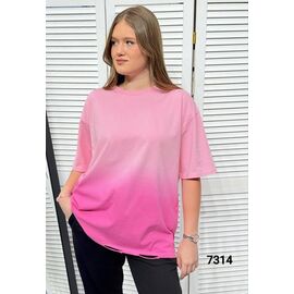 Фотография Футболка женская 7314 pink-crimson р.46-52 "LOOK" недорого оптом от прямого поставщика