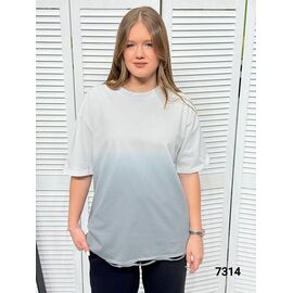 Фотография Футболка женская 7314 white-grey р.46-52 "LOOK" недорого оптом от прямого поставщика