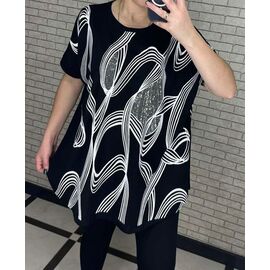 Фотография Футболка женская 25004 black р.2XL-3XL "PULSE" недорого оптом от прямого поставщика