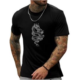 Фотография Футболка мужская AL88 black р.M-3XL "Алия" недорого оптом от прямого поставщика