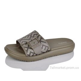 Фотография Шлепки женские облегченные Лето A3 коричневий (6 пар р.36-40) "Slippers" недорого оптом от прямого поставщика
