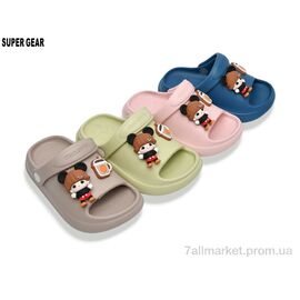 Фотография Шлепки детские летние Лето 99071 mix (12 пар р.24-29) "Super Gear" недорого оптом от прямого поставщика