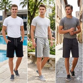 Фотография Шорты мужские 9105 d.grey р.48-56 "Samo" недорого оптом от прямого поставщика