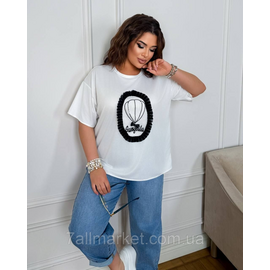 Фотография Футболка женская трикотажная с пайетками  р.46-60 "LADA" недорого оптом от прямого поставщика