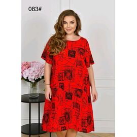 Фотография Платье летнее женское 083 red р.56-60 "HOME STYLE" недорого оптом от прямого поставщика