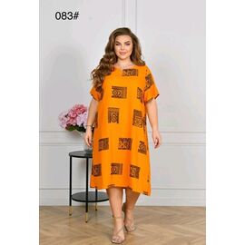 Фотография Платье летнее женское 083-1 orange р.56-60 "HOME STYLE" недорого оптом от прямого поставщика