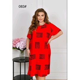 Фотография Платье летнее женское 083-1 red р.56-60 "HOME STYLE" недорого оптом от прямого поставщика